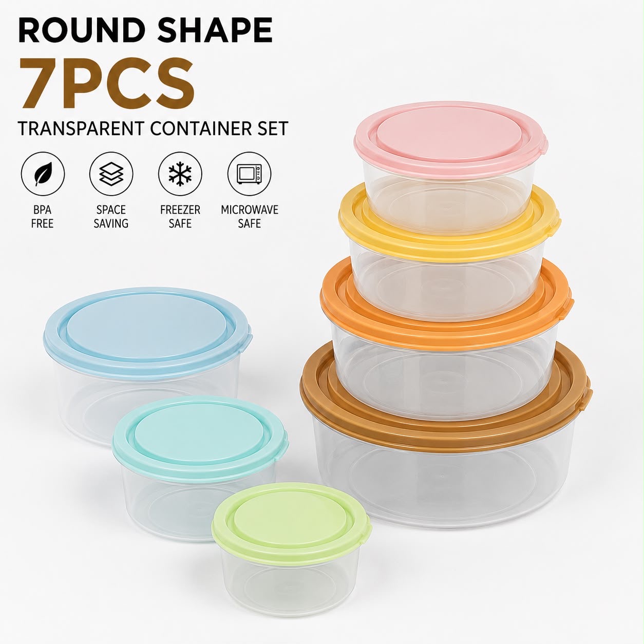 7Pcs Round Food Basket