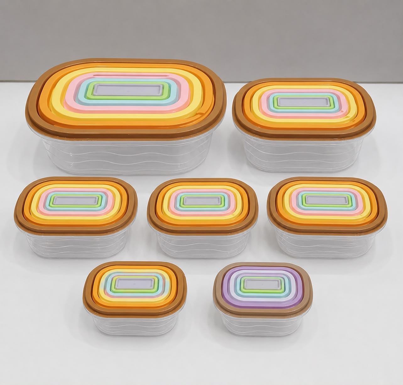 7Pcs Rectangle Food Basket